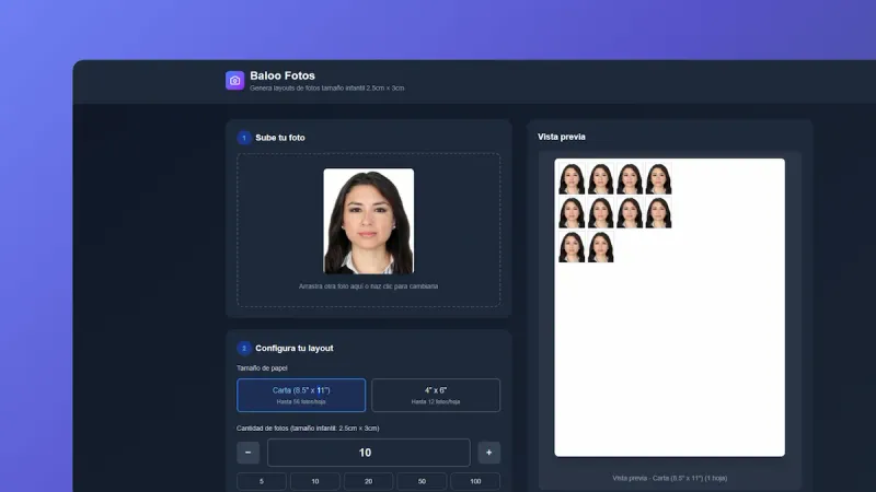 Screenshot of Baloo Fotos - Generador de Layouts para fotos infantiles